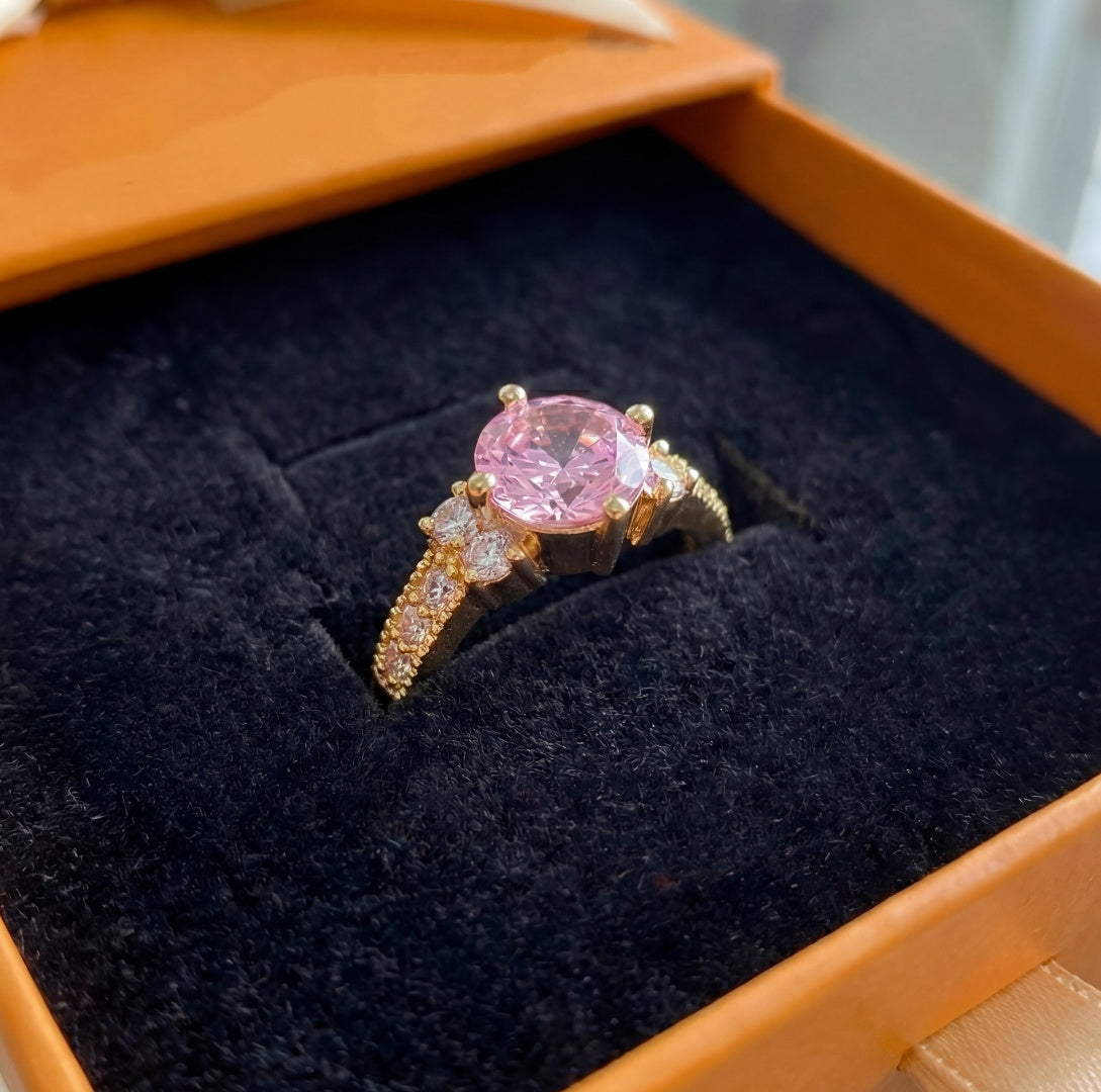 ZEVORA Celia Rosette Ring – Handmade Gold & Pink Sapphire Jewelry