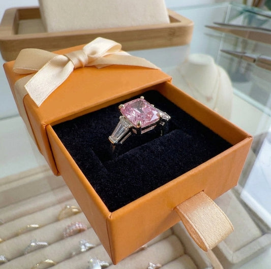 ZEVORA Pink Verve Ring – Handmade White Gold & Pink Sapphire Jewelry