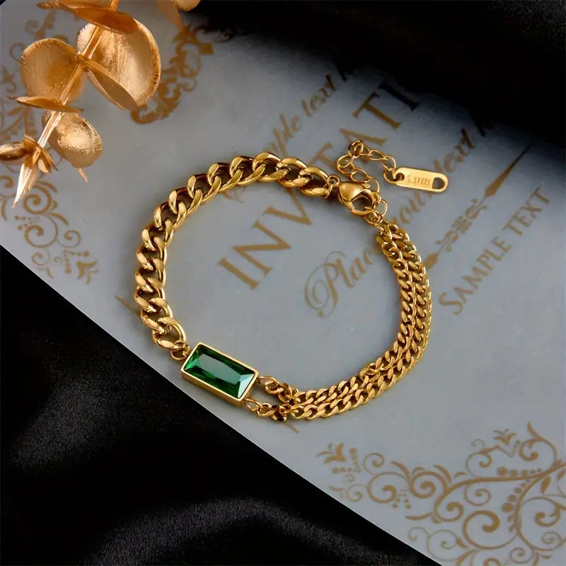 ZEVORA Elodie Veyrac Bracelet – Handmade Gold & Emerald Jewelry