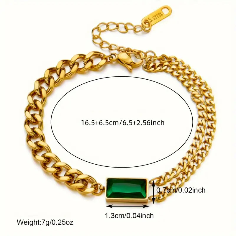 ZEVORA Elodie Veyrac Bracelet – Handmade Gold & Emerald Jewelry