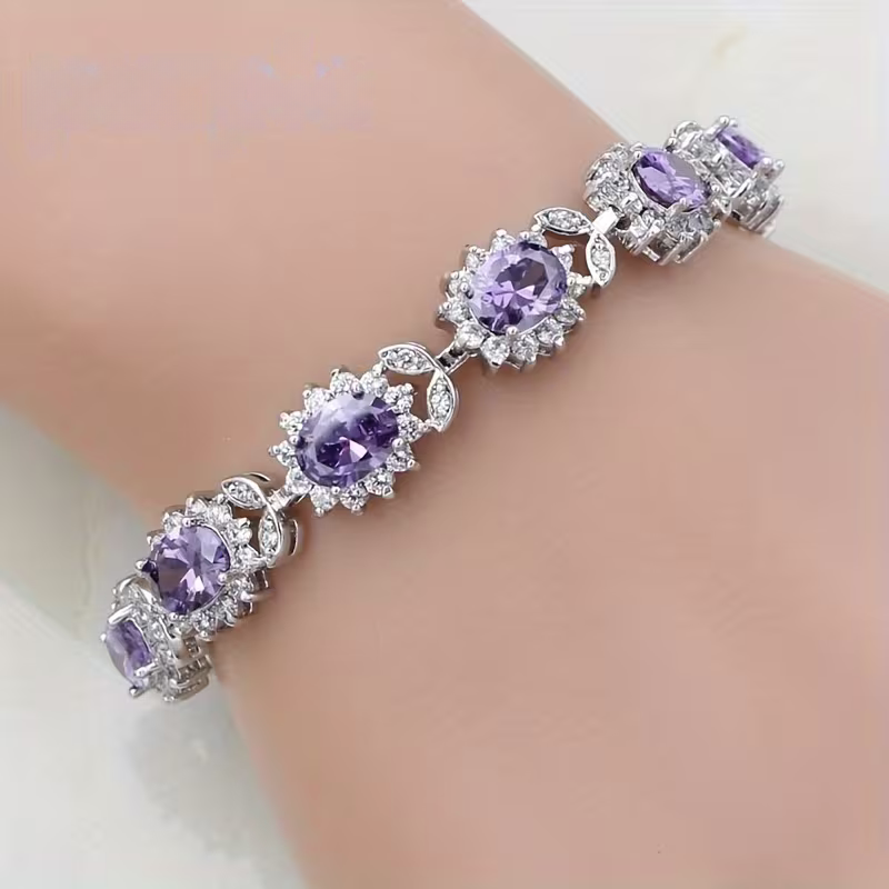 ZEVORA Iridessa Violetthorn Bracelet – White Gold