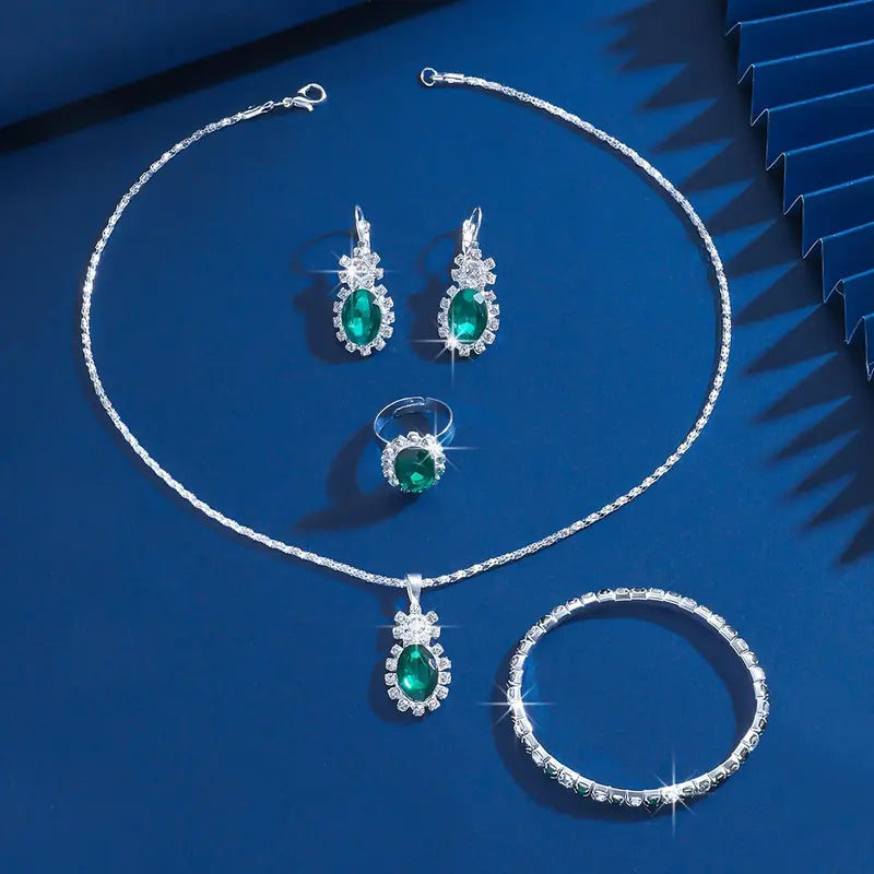 ZEVORA Seloria Grevalyn White Gold Jewelry Set – Handmade & Hypoallergenic