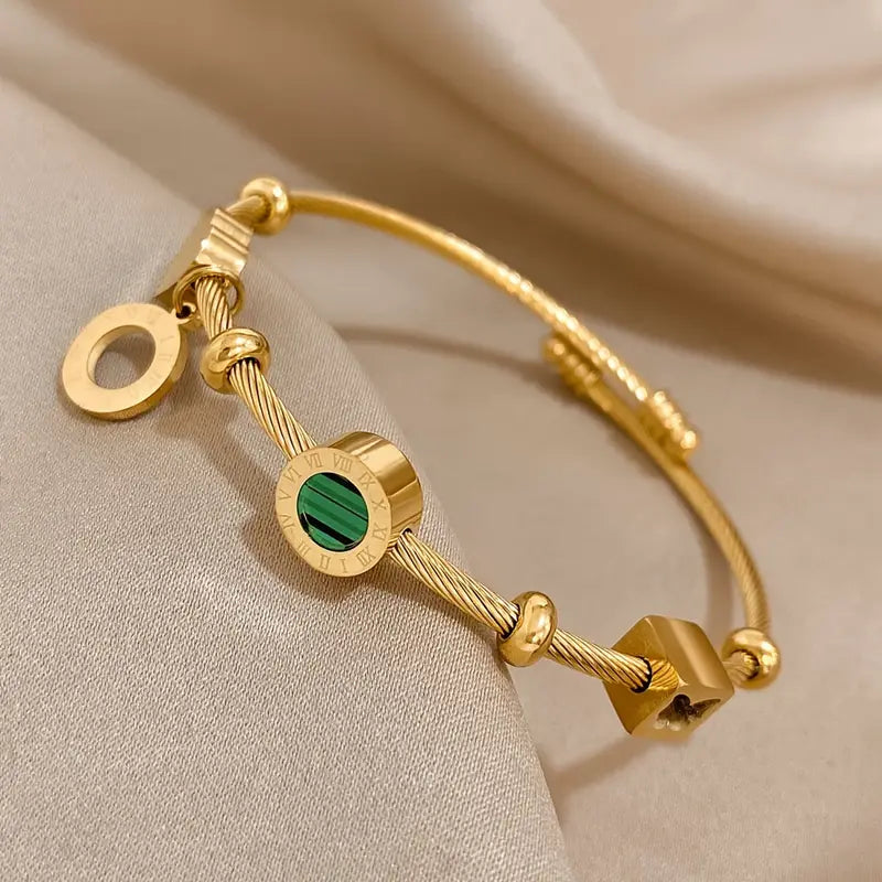 ZEVORA Emerence Rousseau Bracelet – Handmade Gold & Emerald Jewelry