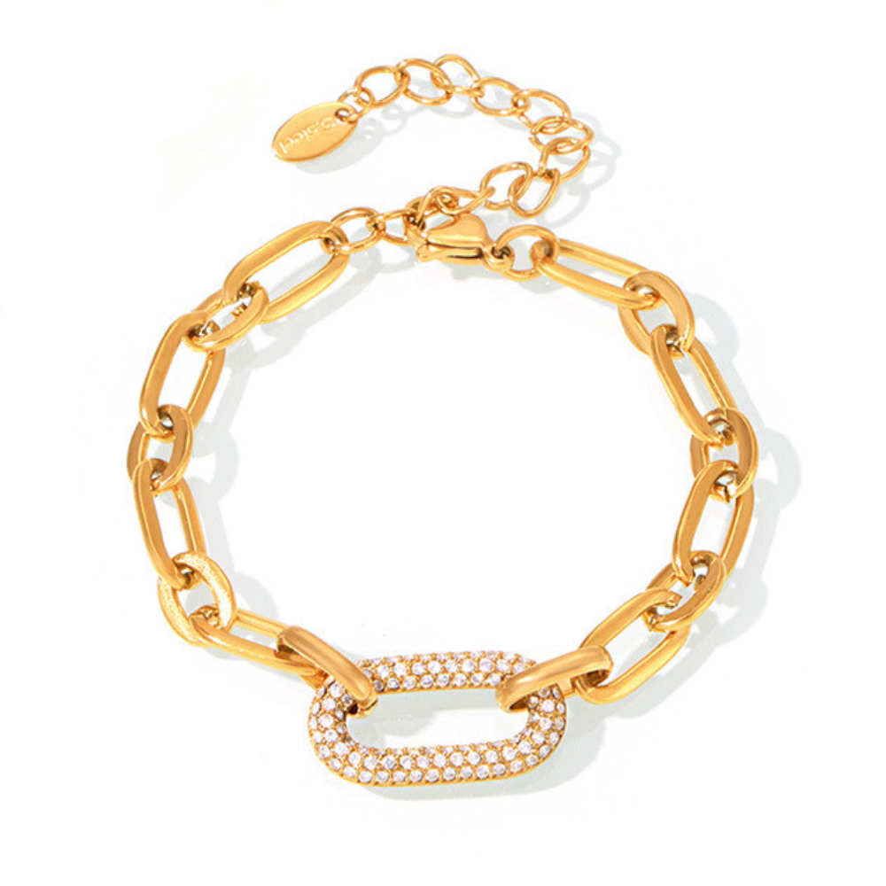 ZEVORA Paved Chunky Chain Link Gold Jewelry Set – Handmade & Hypoallergenic