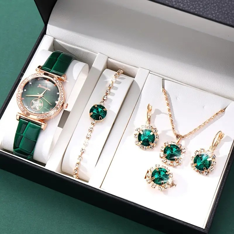 ZEVORA Verdantra Timecourt Gold Jewelry Set – Handmade & Hypoallergenic