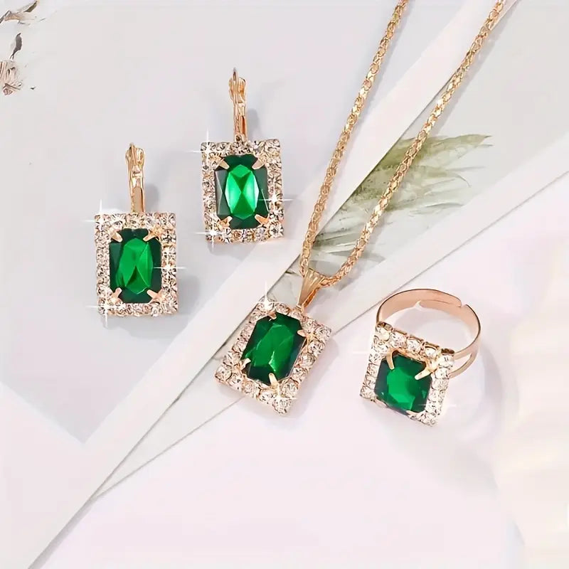 ZEVORA Sylvara Greenveil Jewelry Set | White Gold