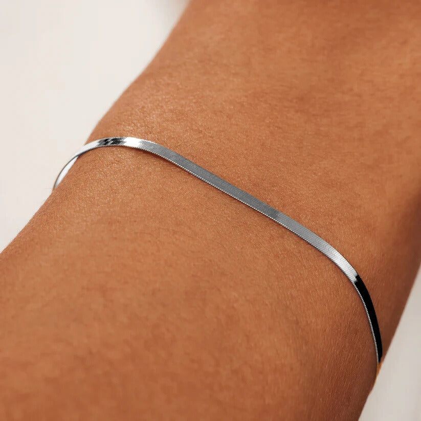 ZEVORA Soleil Serpent Bracelet – White Gold
