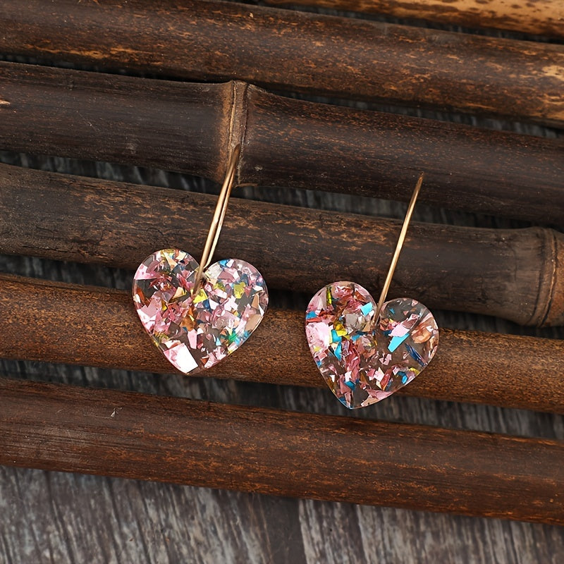 ZEVORA Sugarplum Heart Drop Earrings – Gold Pink Sapphire Heart Drop Earrings