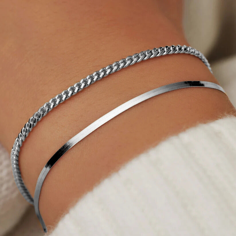 ZEVORA Soleil Serpent Bracelet – White Gold