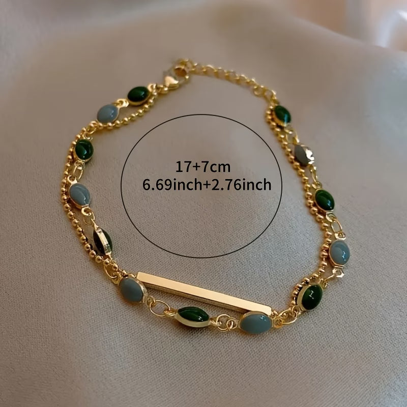 ZEVORA Olivia Moss Duo Bracelet – Gold