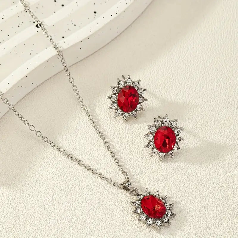 ZEVORA Katya Ruberyn Jewelry Set – White Gold