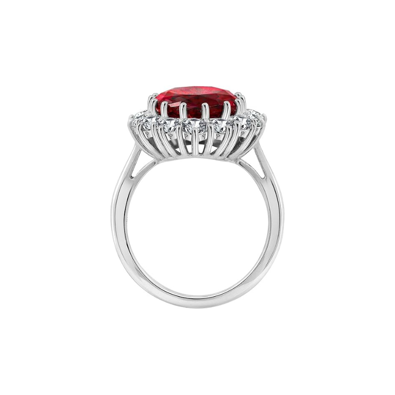 ZEVORA Scarlet Crown Ruby Ring – Handmade White Gold & Ruby Crown Jewelry