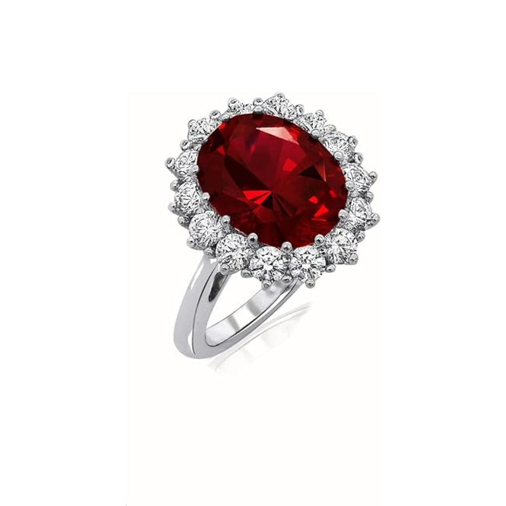 ZEVORA Scarlet Crown Ruby Ring – Handmade White Gold & Ruby Crown Jewelry