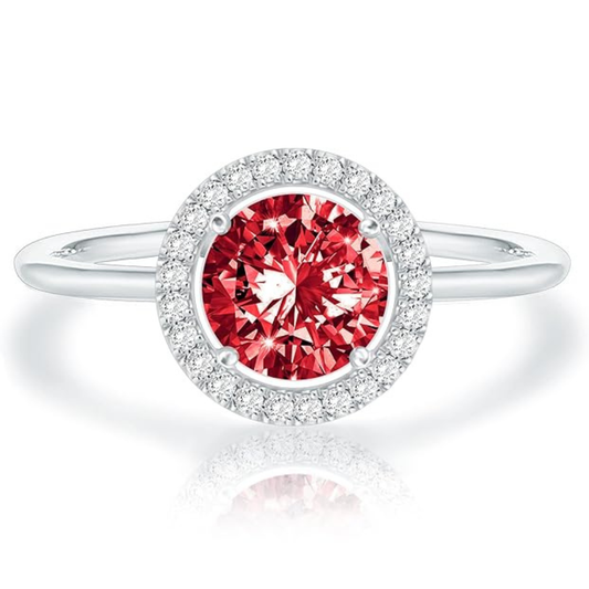 ZEVORA Crimson Glow Promise Ruby Ring – Handmade White Gold & Ruby Jewelry