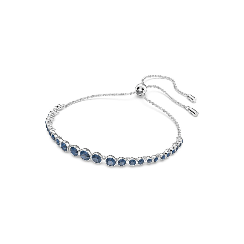 ZEVORA Round Cut Sapphire Tennis Bracelet – Handmade White Gold & Sapphire Jewelry