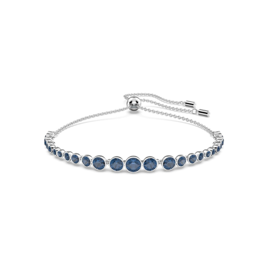 ZEVORA Round Cut Sapphire Tennis Bracelet – Handmade White Gold & Sapphire Jewelry