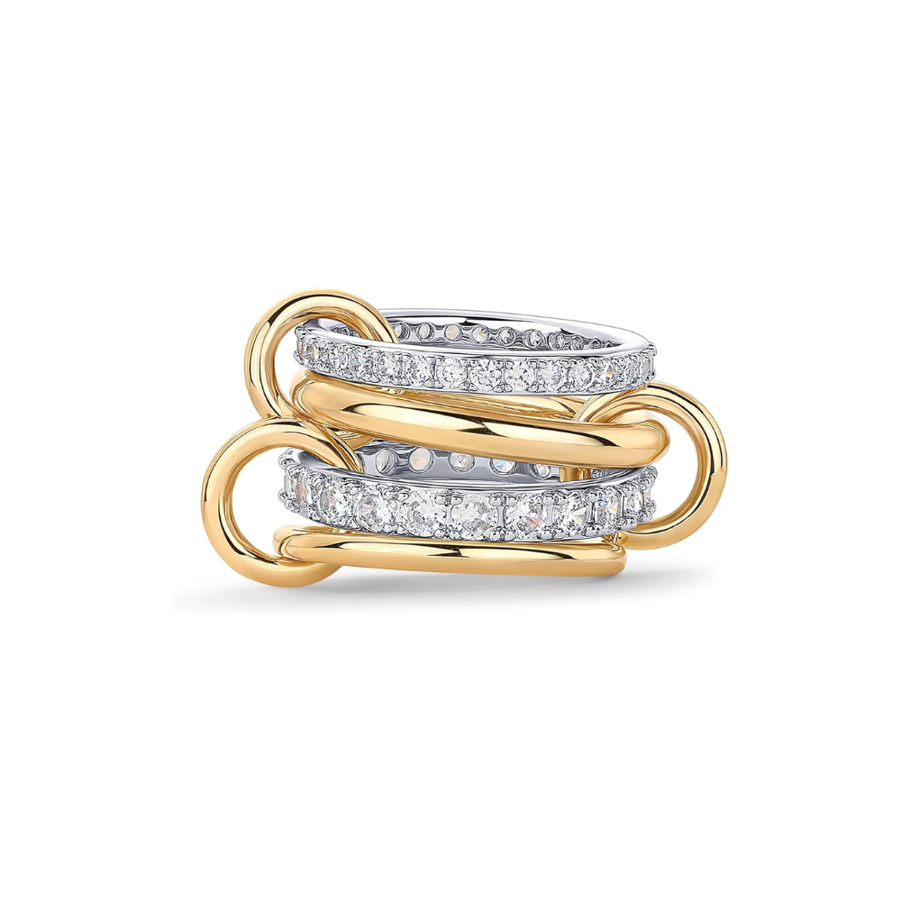 ZEVORA Interlock Stack Rings – Gold