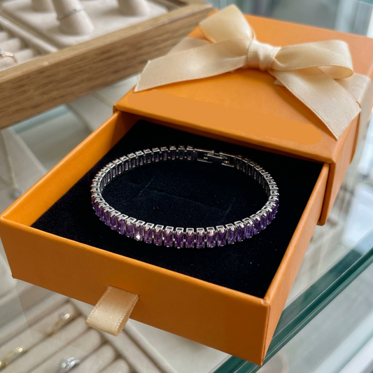 ZEVORA Amethyst Vertéa Tennis Bracelet – White Gold