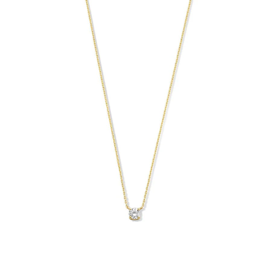 ZEVORA Cléa Moissanite Stone Necklace – Gold