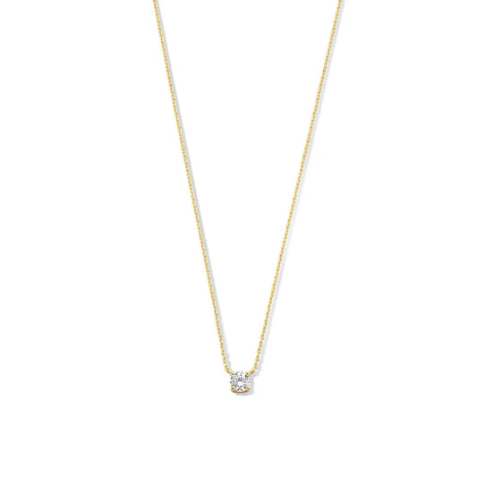 ZEVORA Cléa Moissanite Stone Necklace – Gold
