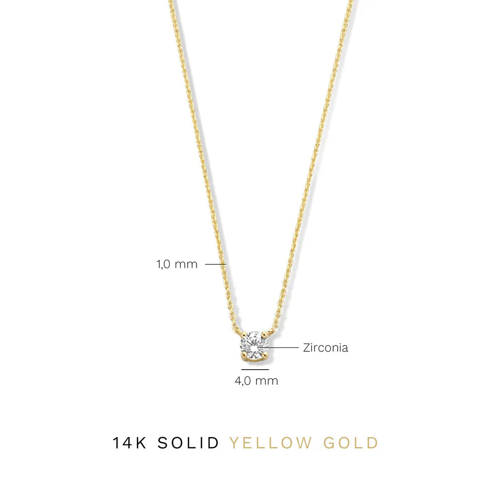 ZEVORA Cléa Moissanite Stone Necklace – Gold