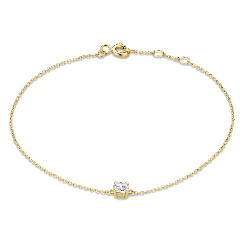 ZEVORA Cléa Moissanite Stone Bracelet – White Gold