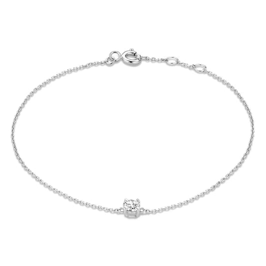 ZEVORA Cléa Moissanite Stone Bracelet – White Gold