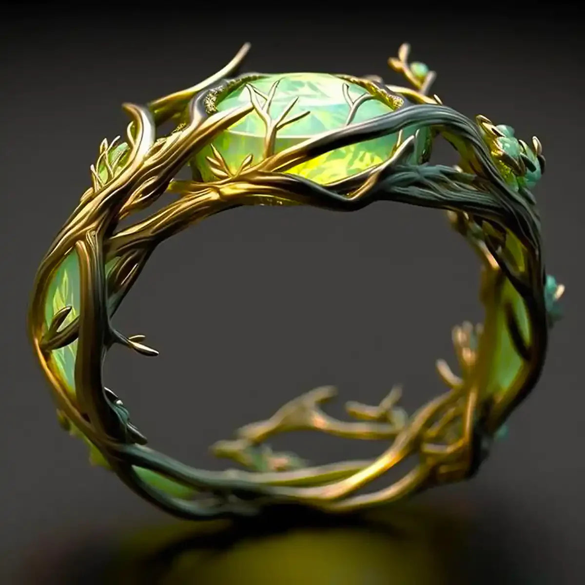ZEVORA Verdant Bloom Ring – Gold