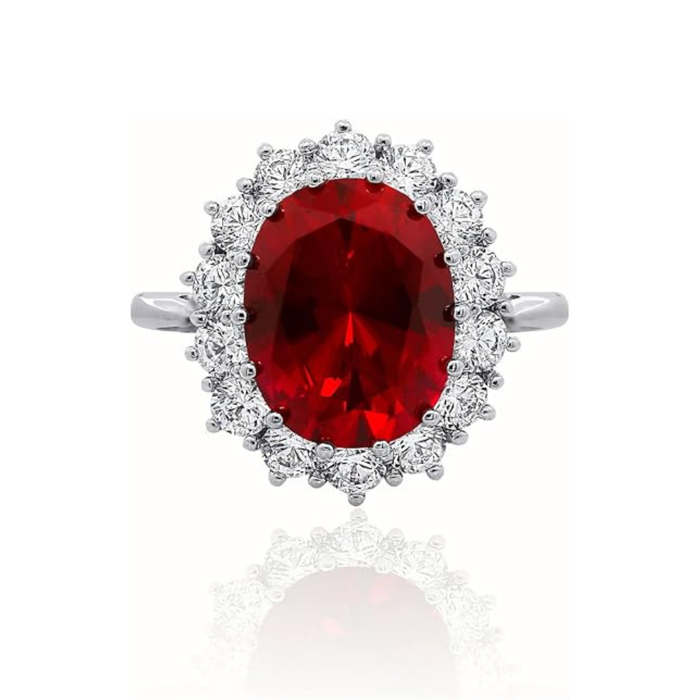 ZEVORA Scarlet Crown Ruby Ring – Handmade White Gold & Ruby Crown Jewelry
