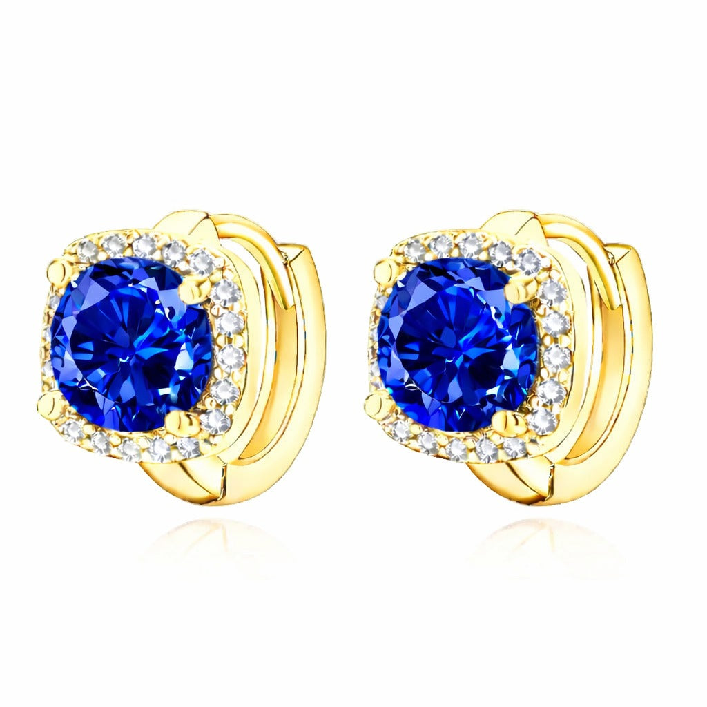ZEVORA Nadine Sapphire Earrings – Gold Blue Sapphire Drop Earrings