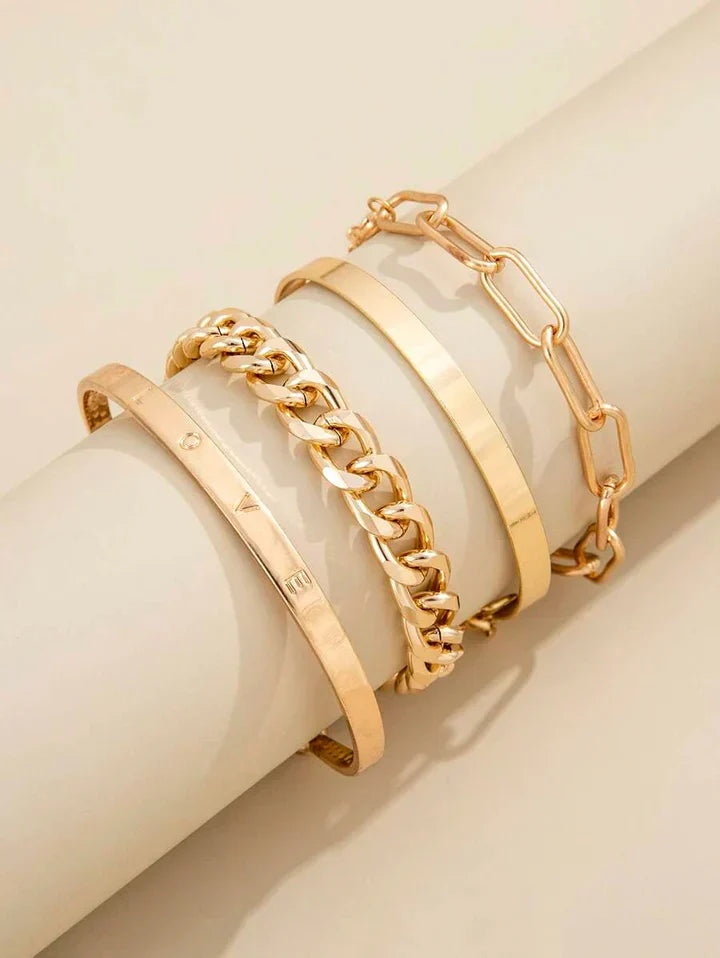 ZEVORA Elan Mercer Bracelet Set – Handmade Gold Jewelry Set
