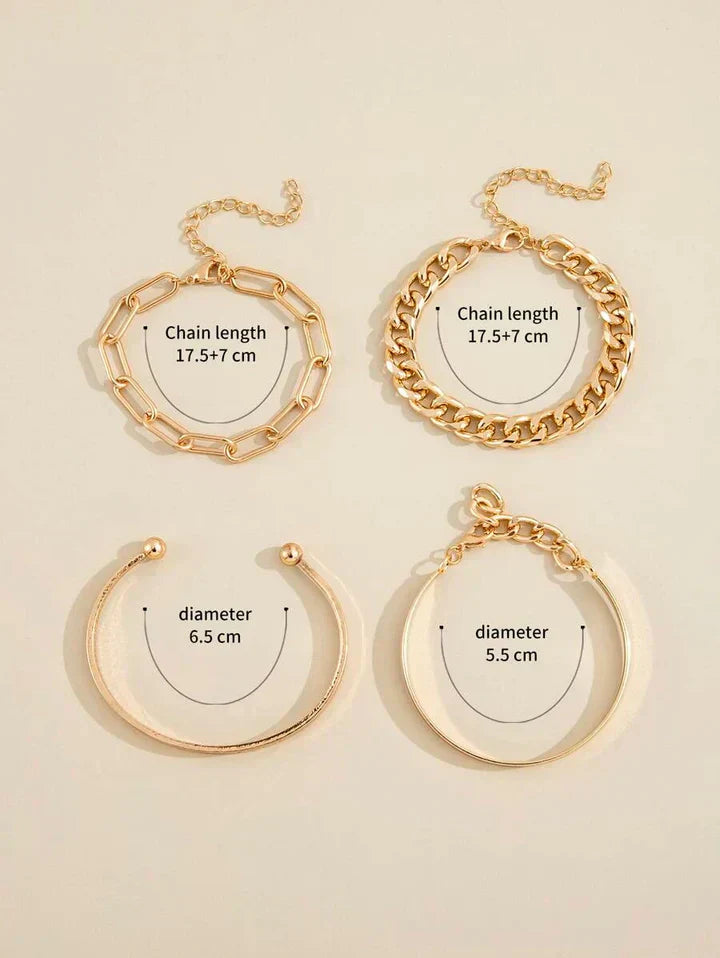 ZEVORA Elan Mercer Bracelet Set – Handmade Gold Jewelry Set